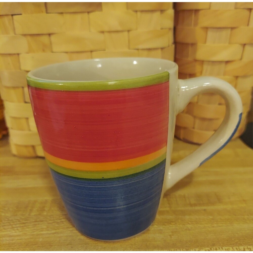 Royal Norfolk Coffee Mug - Mambo - Classic Blue Multi Stripe